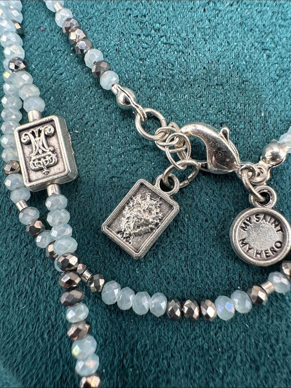 My Saint My Hero Hail Mary Morse Code Prayer Rope Necklace 40” + 2” Extender - Picture 6 of 9